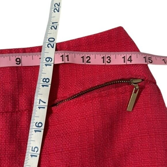 East 5th Pink Textured Knee-Length Skirt With Gold Zipper Accents Size 4 Cotton/ - Picture 7 of 7